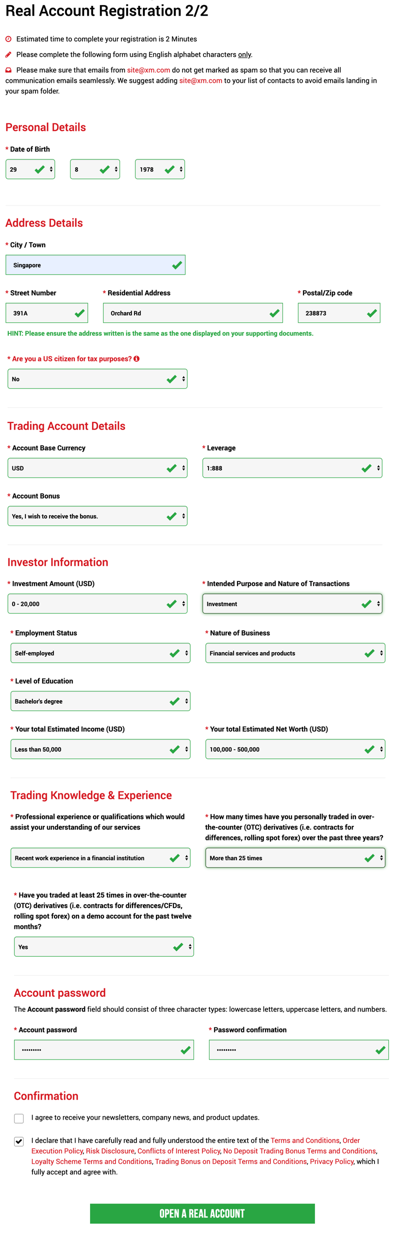 XM Real Account Registration Last Part
