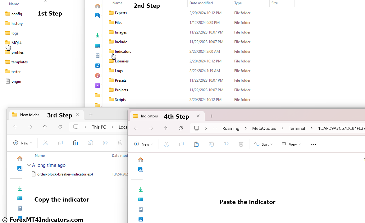 How to Install Forex Indicators and Strategies on MT4 and MT5 4 Move the Indicator File to the MQL4 or MQL5 Folder